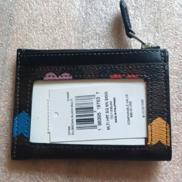 SOLD - COACH Mini Skinny ID Case In Signature Canvas With Heart Print, NWT - Picture 3 of 6